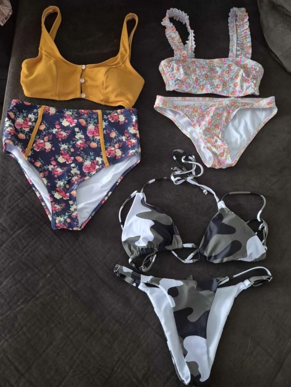 Mixed Bikini Set Bundle - Mustard, Floral, Pink & Camo
